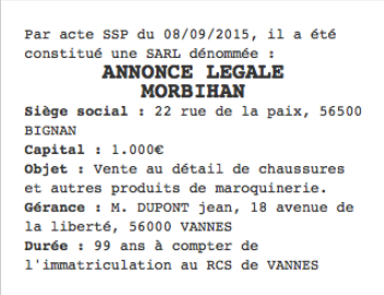 annonce legale morbihan